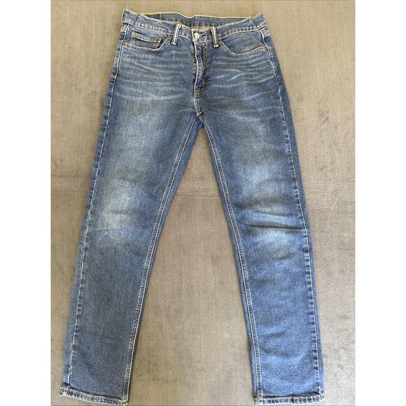 Levi's 541 Jeans Men 32x34 Blue Athletic Fit Tapered Leg Dark Wash Faded Stretch - Picture 1 of 7
